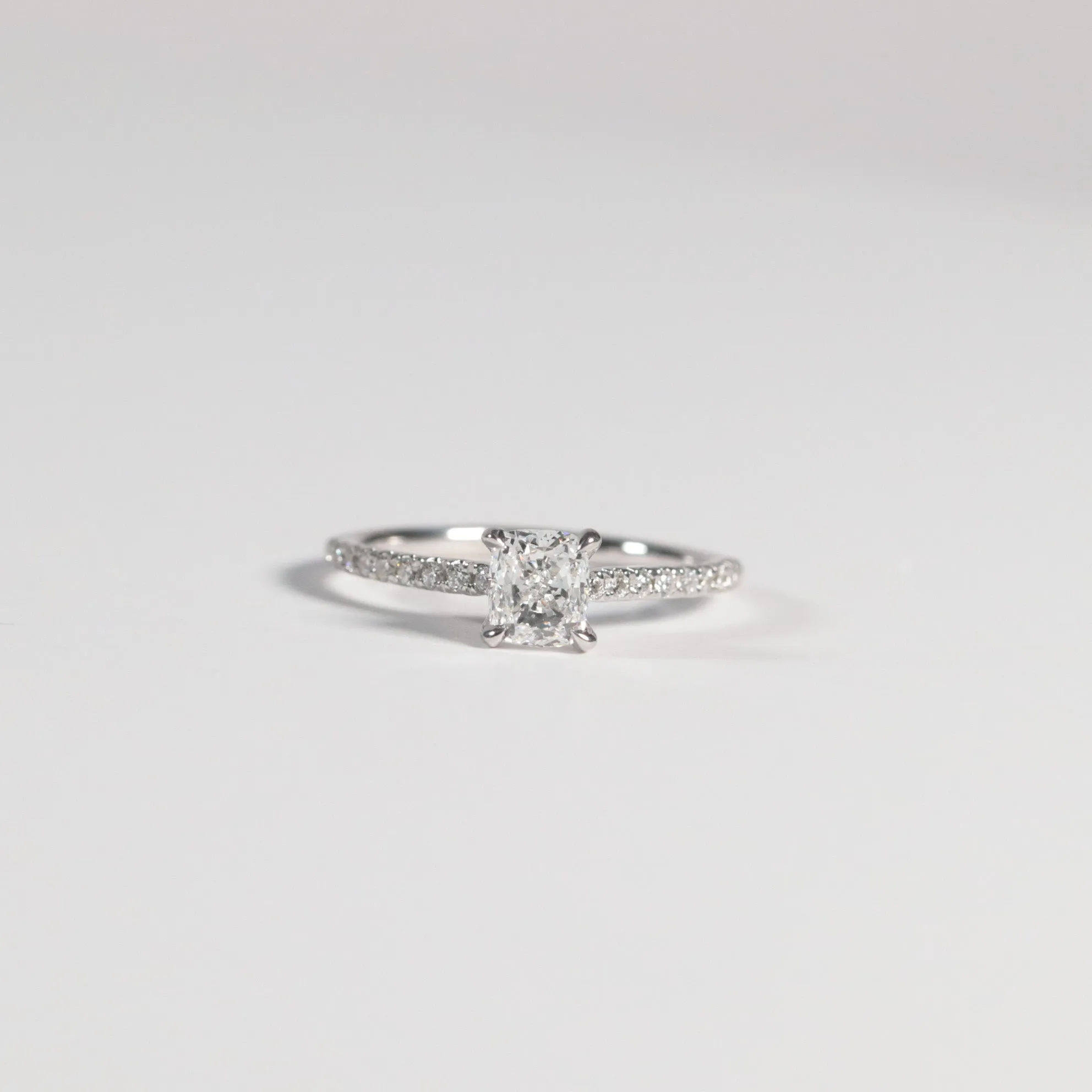 0.80 Cushion Solitaire with Accented Band