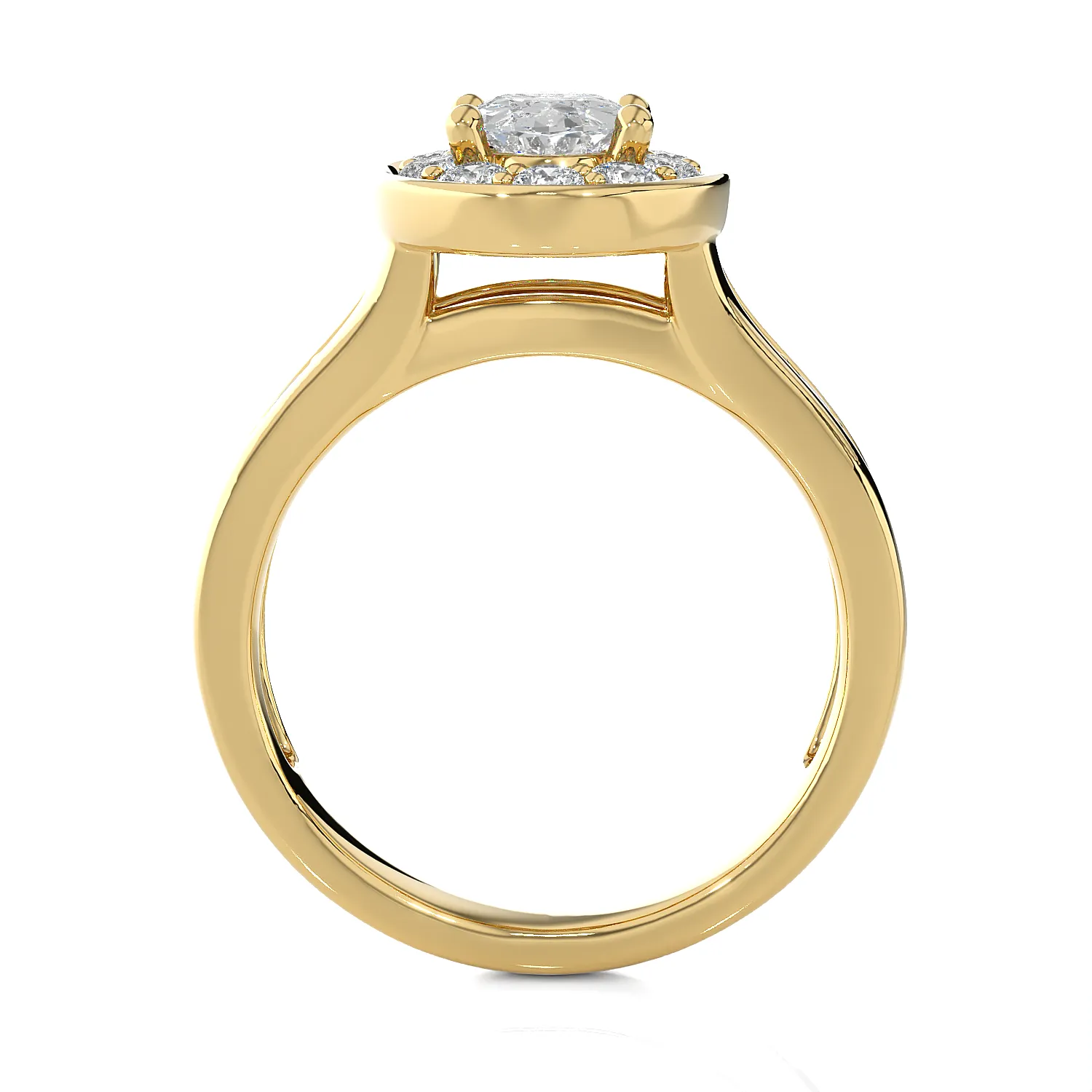 1 3/4 ctw Oval Lab Grown Diamond Halo Engagement Ring