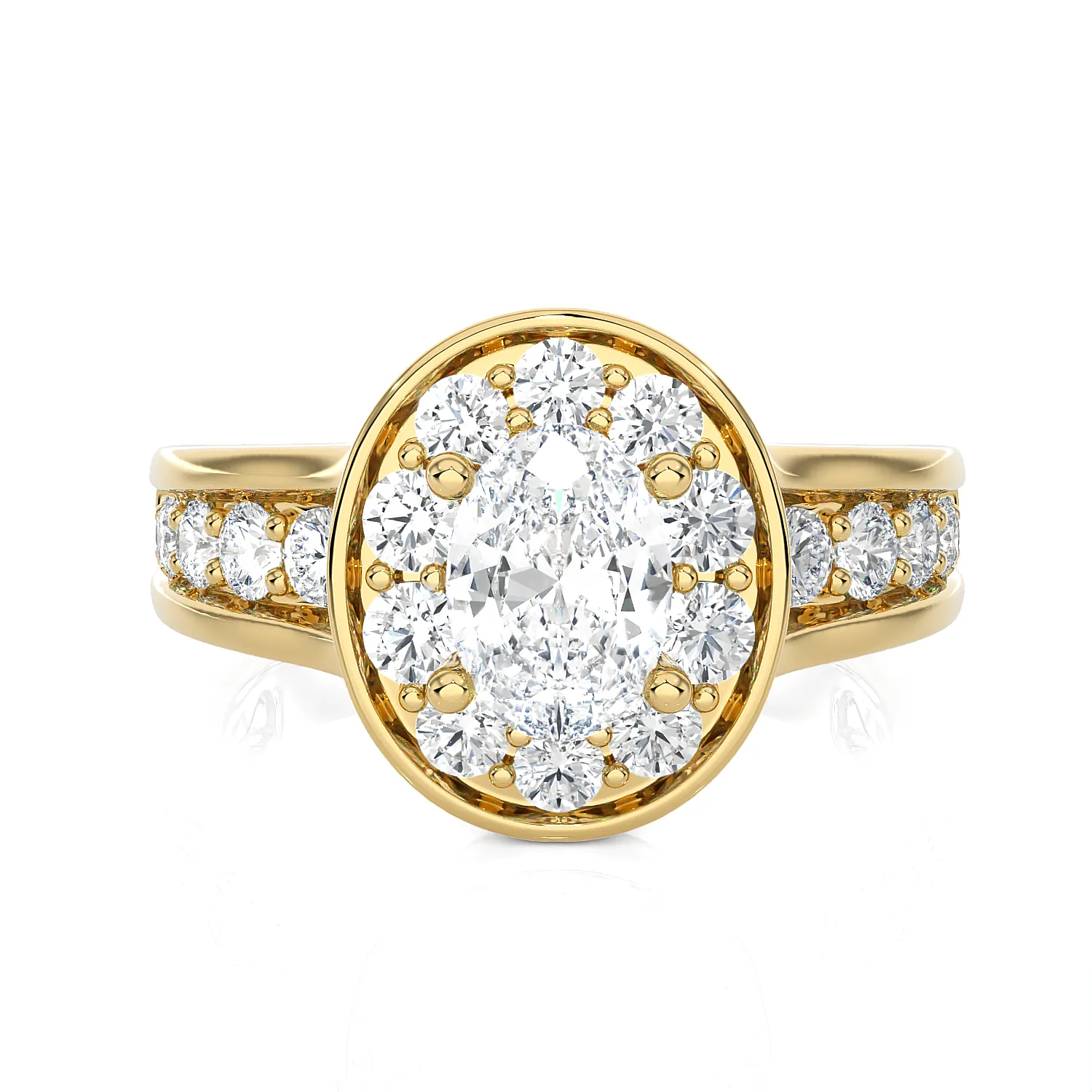 1 3/4 ctw Oval Lab Grown Diamond Halo Engagement Ring