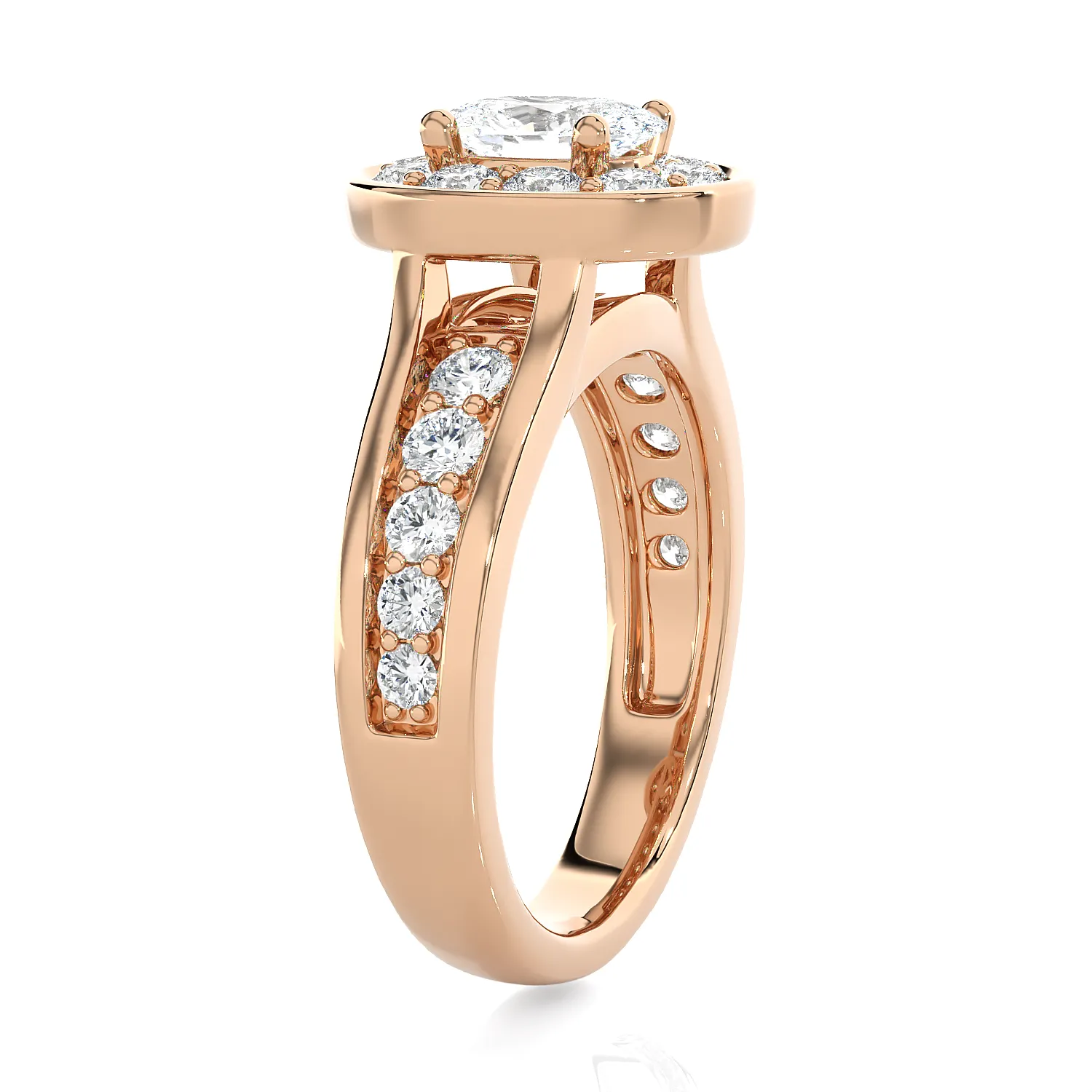 1 3/4 ctw Oval Lab Grown Diamond Halo Engagement Ring