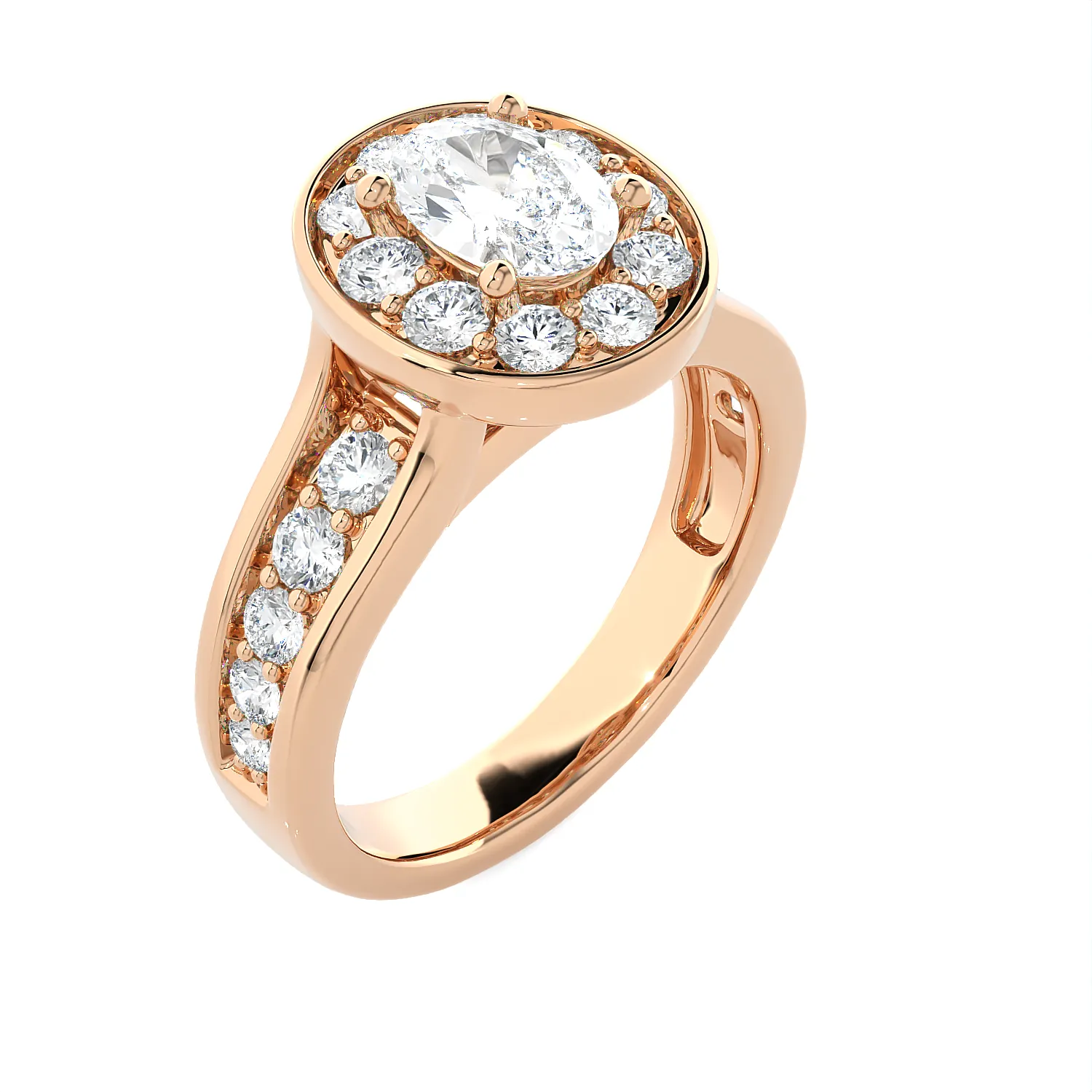 1 3/4 ctw Oval Lab Grown Diamond Halo Engagement Ring