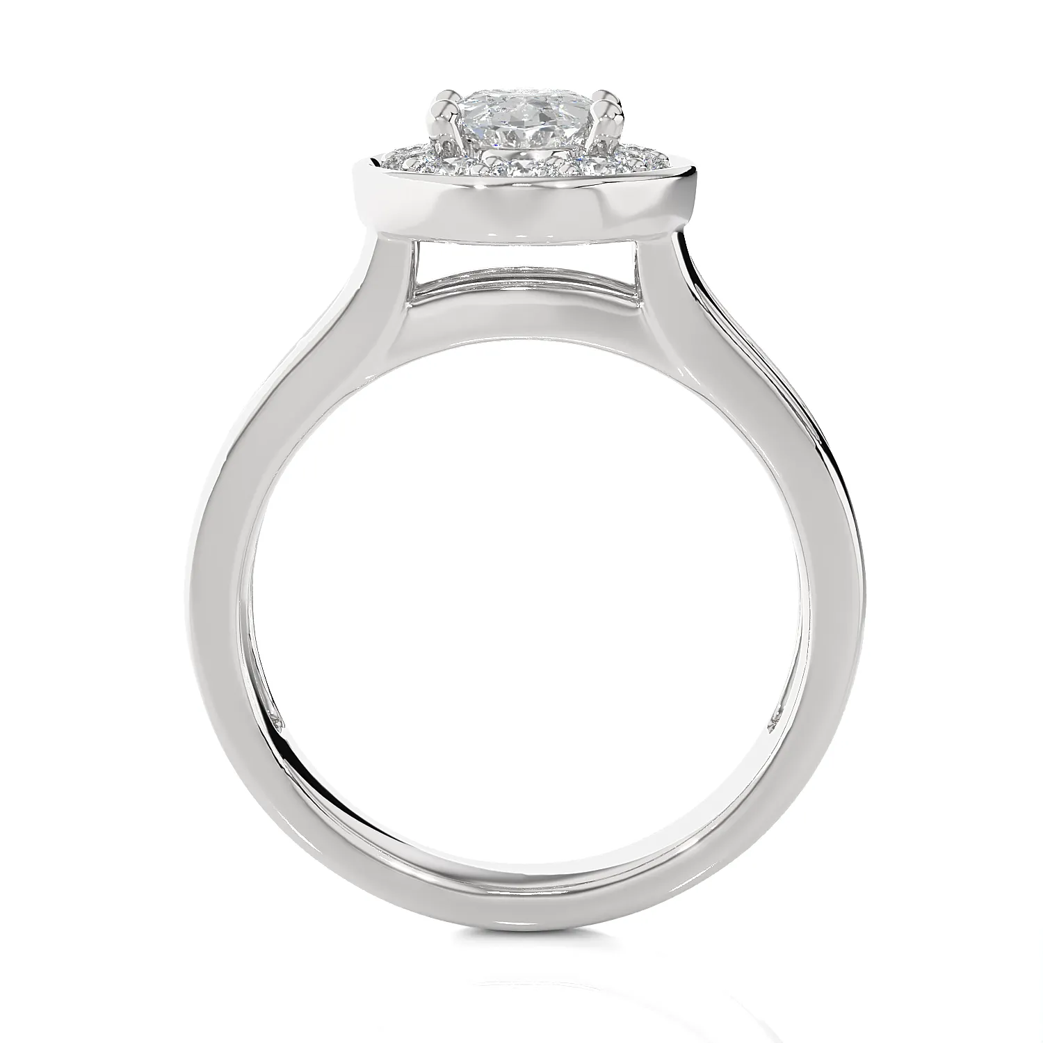 1 3/4 ctw Oval Lab Grown Diamond Halo Engagement Ring