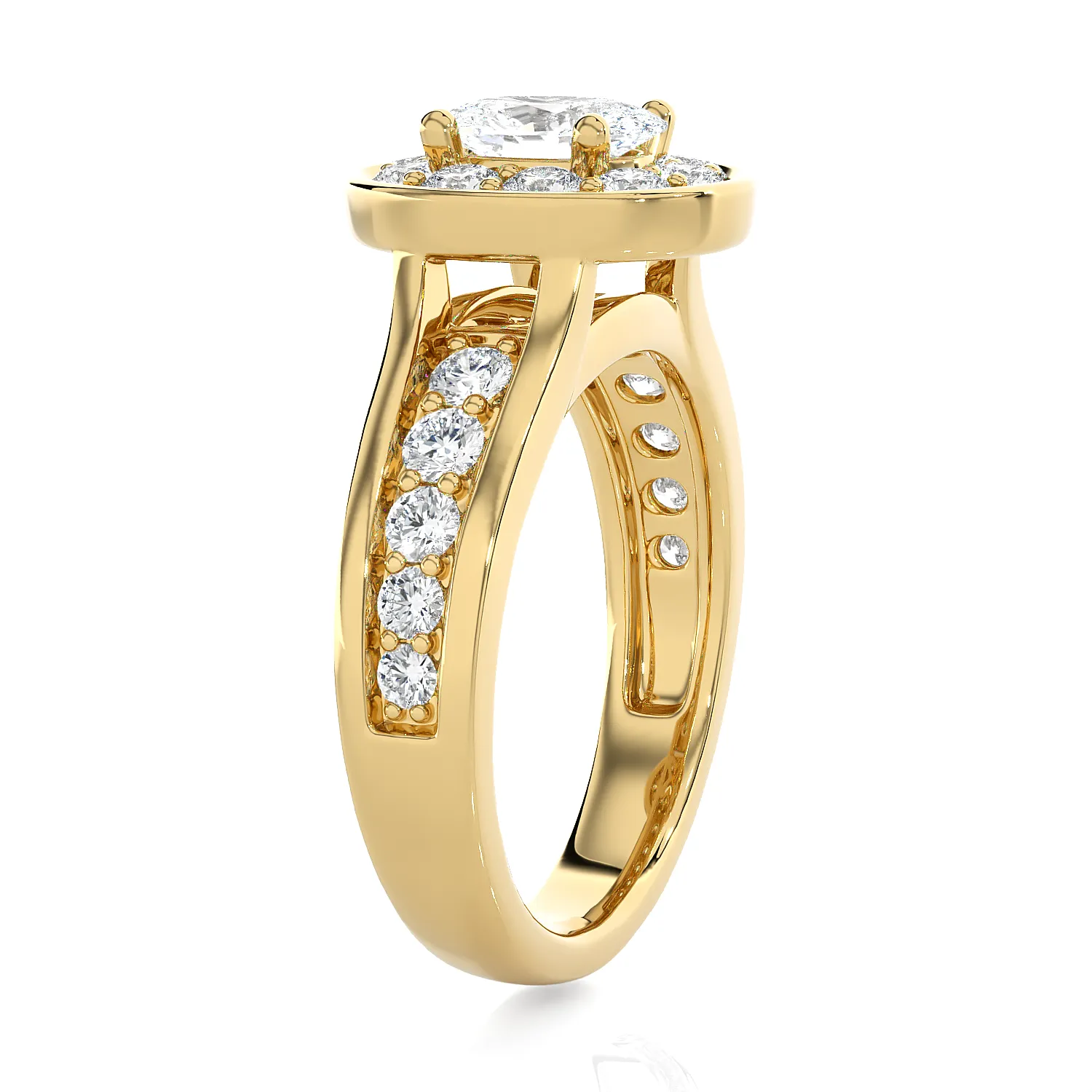 1 3/4 ctw Oval Lab Grown Diamond Halo Engagement Ring