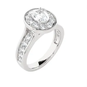 1 3/4 ctw Oval Lab Grown Diamond Halo Engagement Ring