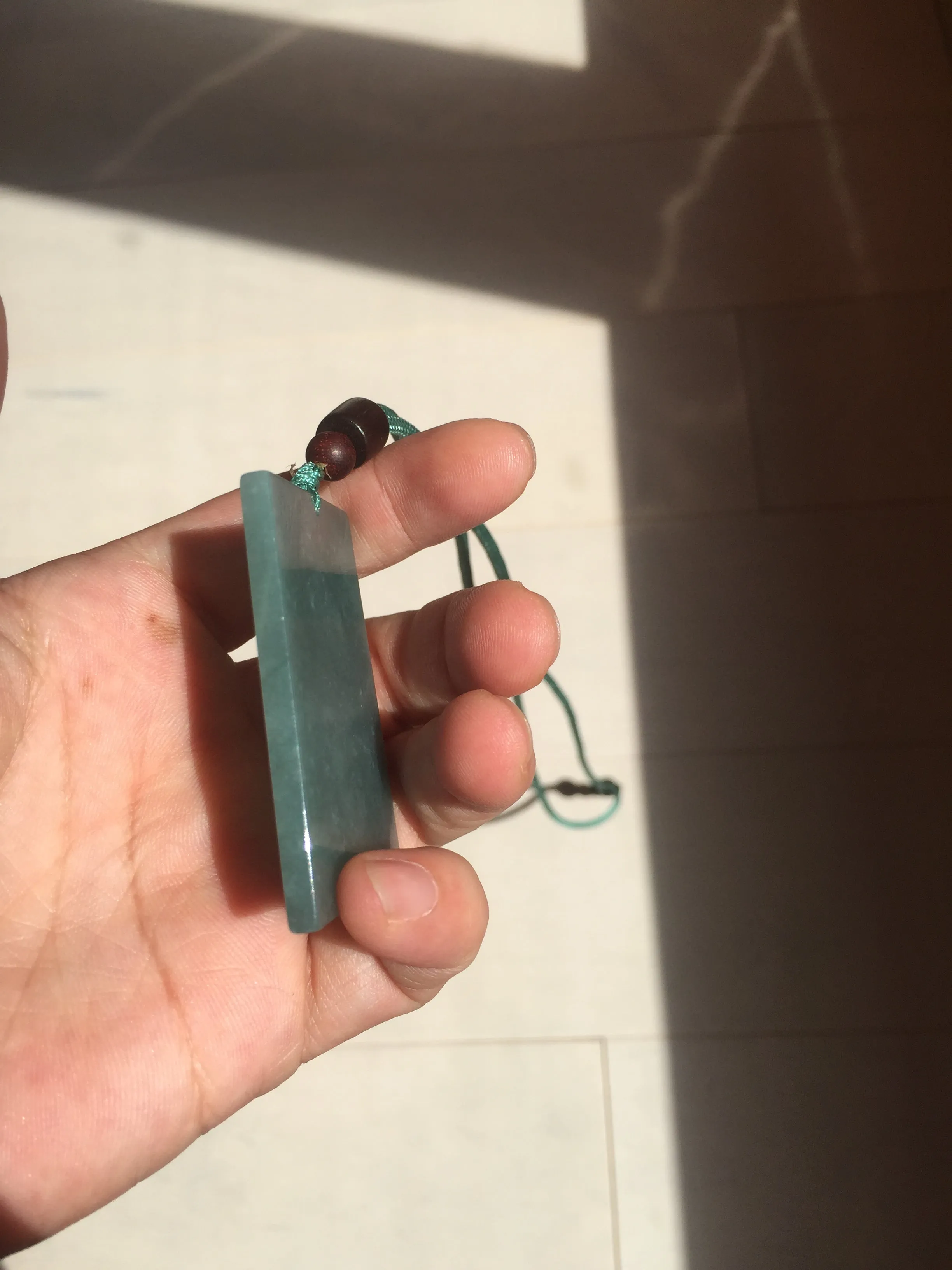 100% Natural type A green/blue/gray Guatemala jadeite Jade shadow carving buddha pendant necklace BP114
