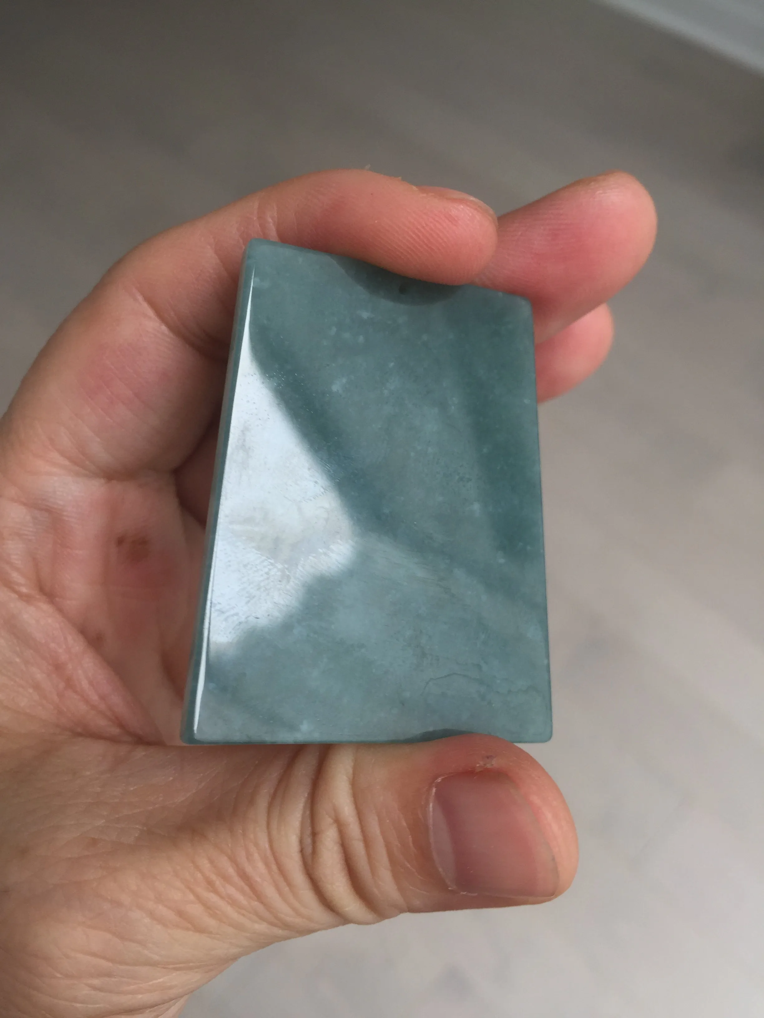 100% Natural type A green/blue/gray Guatemala jadeite Jade shadow carving buddha pendant necklace BP114