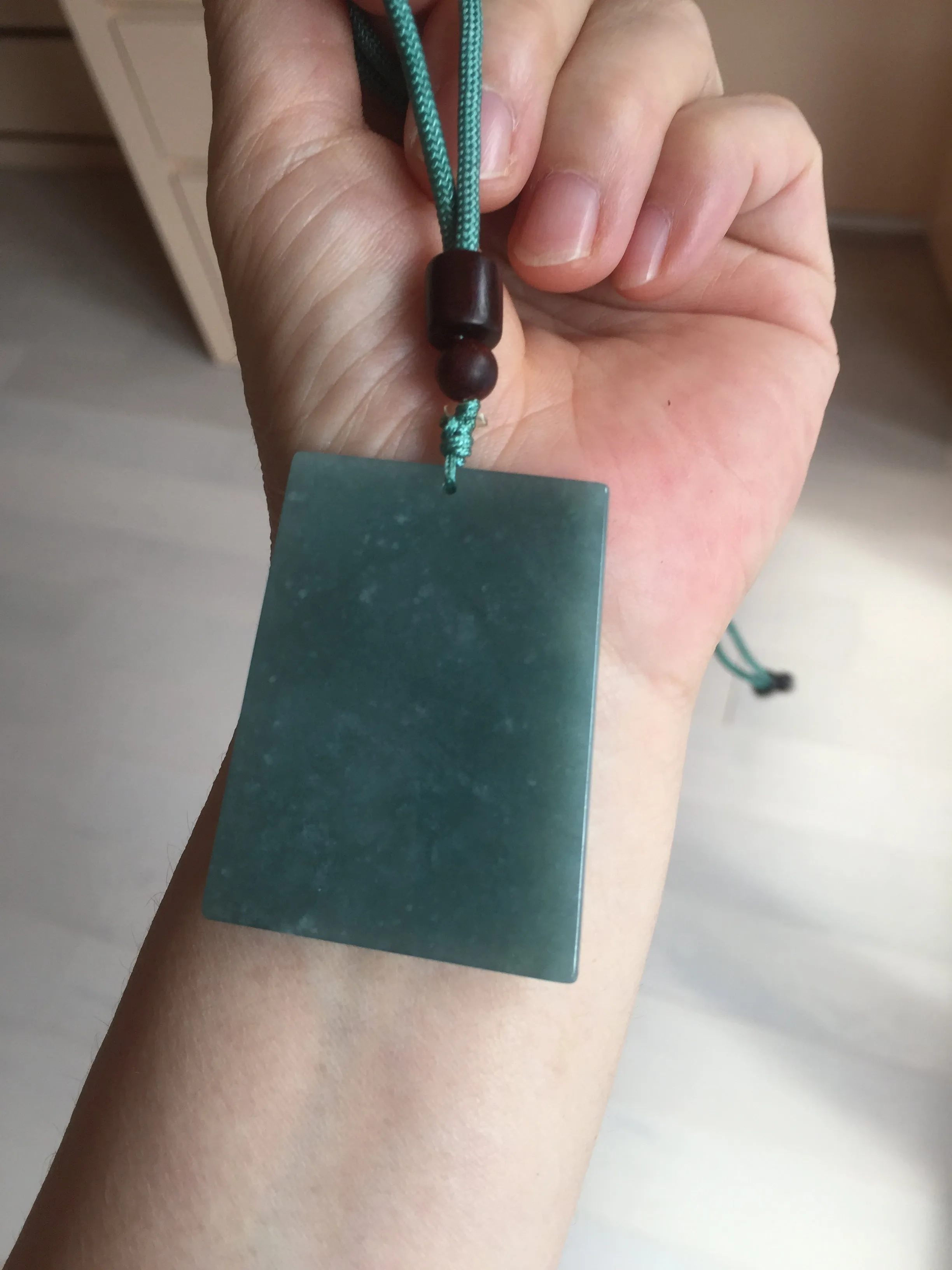 100% Natural type A green/blue/gray Guatemala jadeite Jade shadow carving buddha pendant necklace BP114