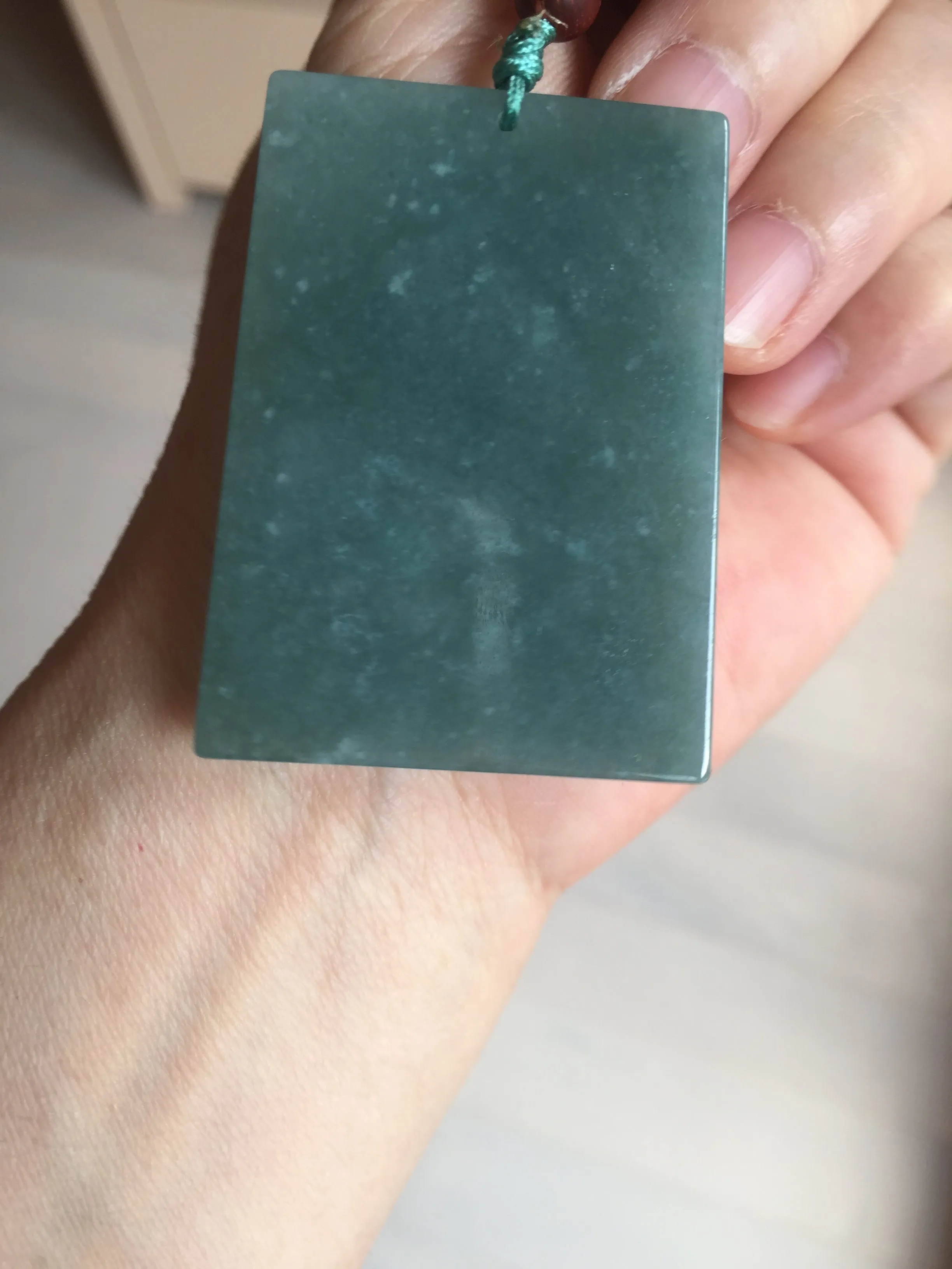 100% Natural type A green/blue/gray Guatemala jadeite Jade shadow carving buddha pendant necklace BP114