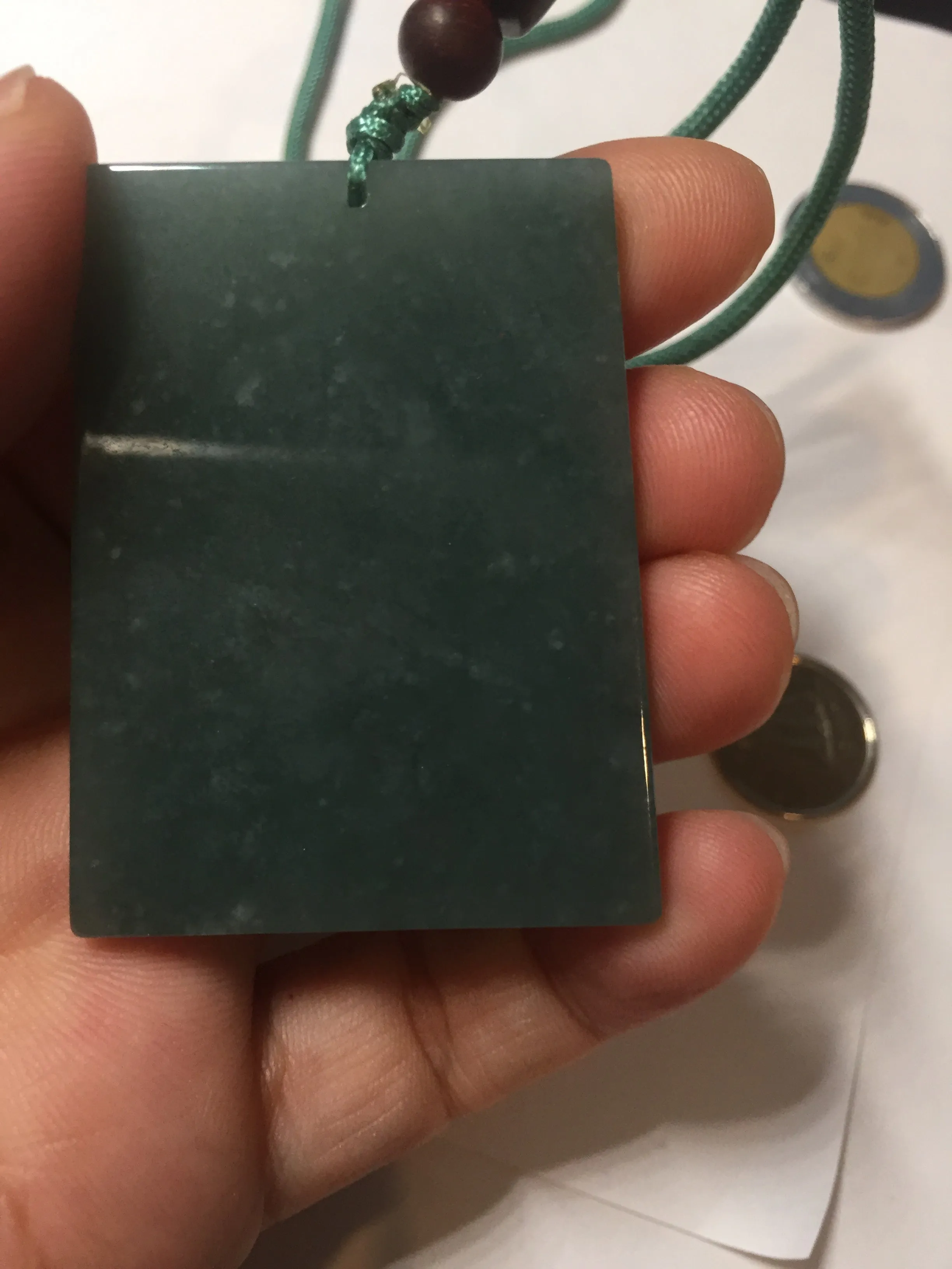 100% Natural type A green/blue/gray Guatemala jadeite Jade shadow carving buddha pendant necklace BP114