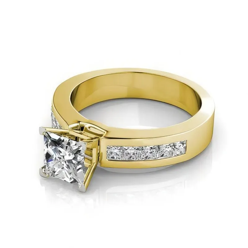 1.25-2.40 CT Princess Cut Diamonds - Engagement Ring