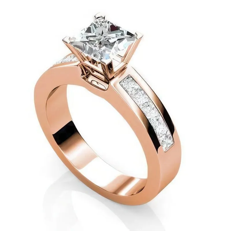 1.25-2.40 CT Princess Cut Diamonds - Engagement Ring
