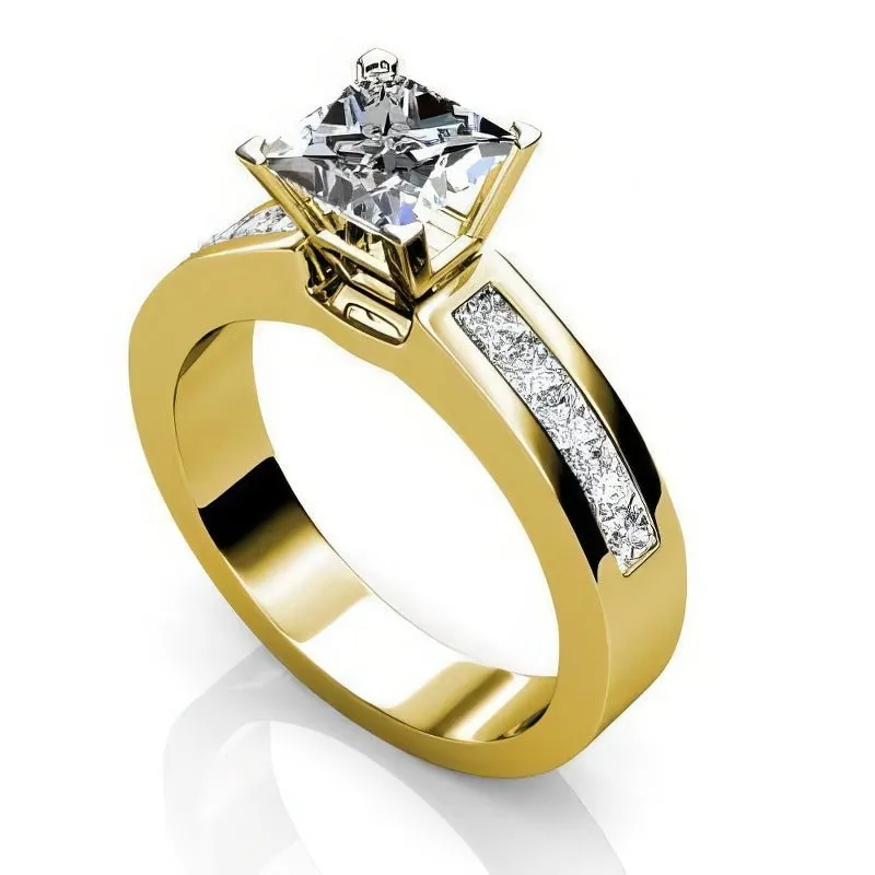 1.25-2.40 CT Princess Cut Diamonds - Engagement Ring