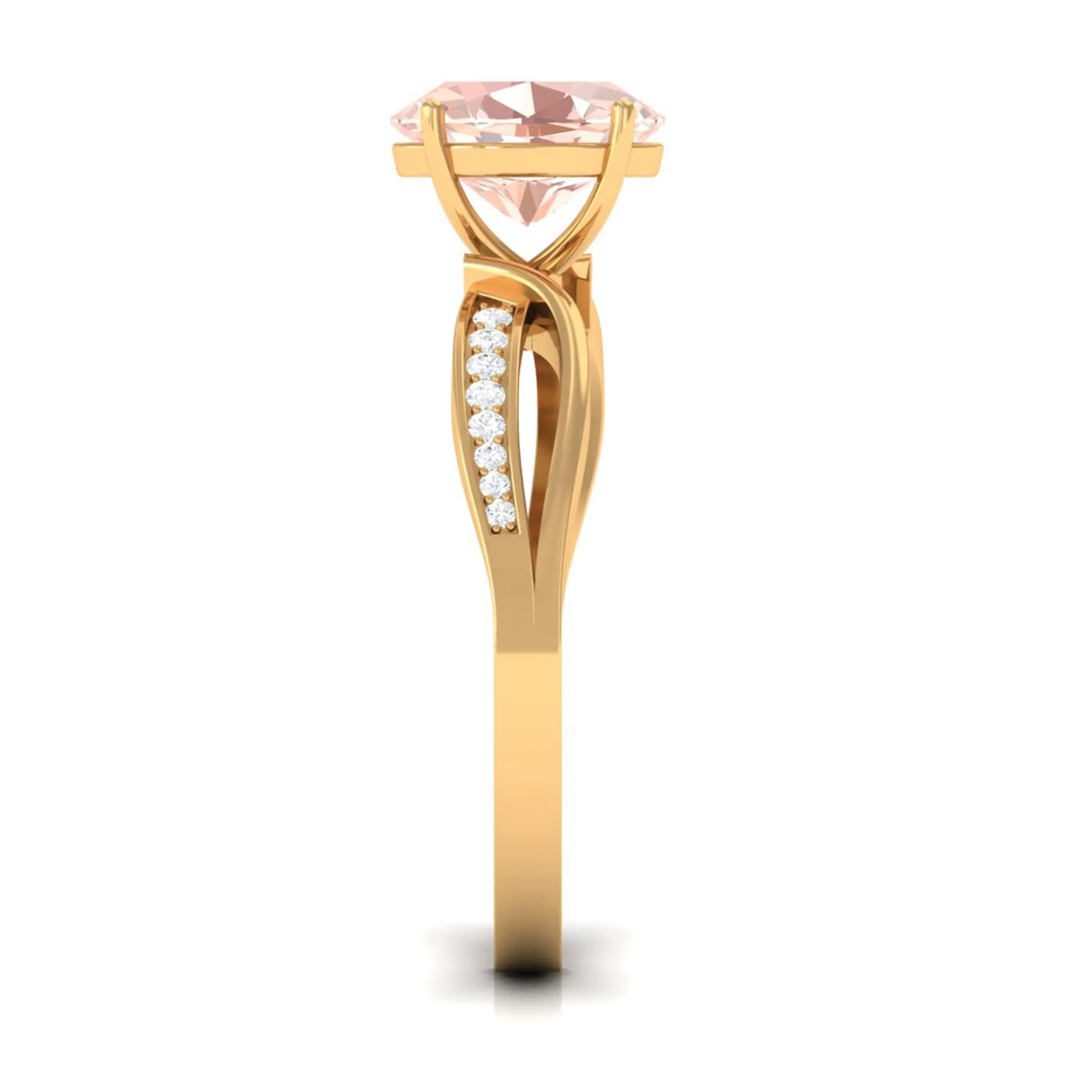 1.25 CT Infinity Shank Morganite Engagement Ring with Diamond