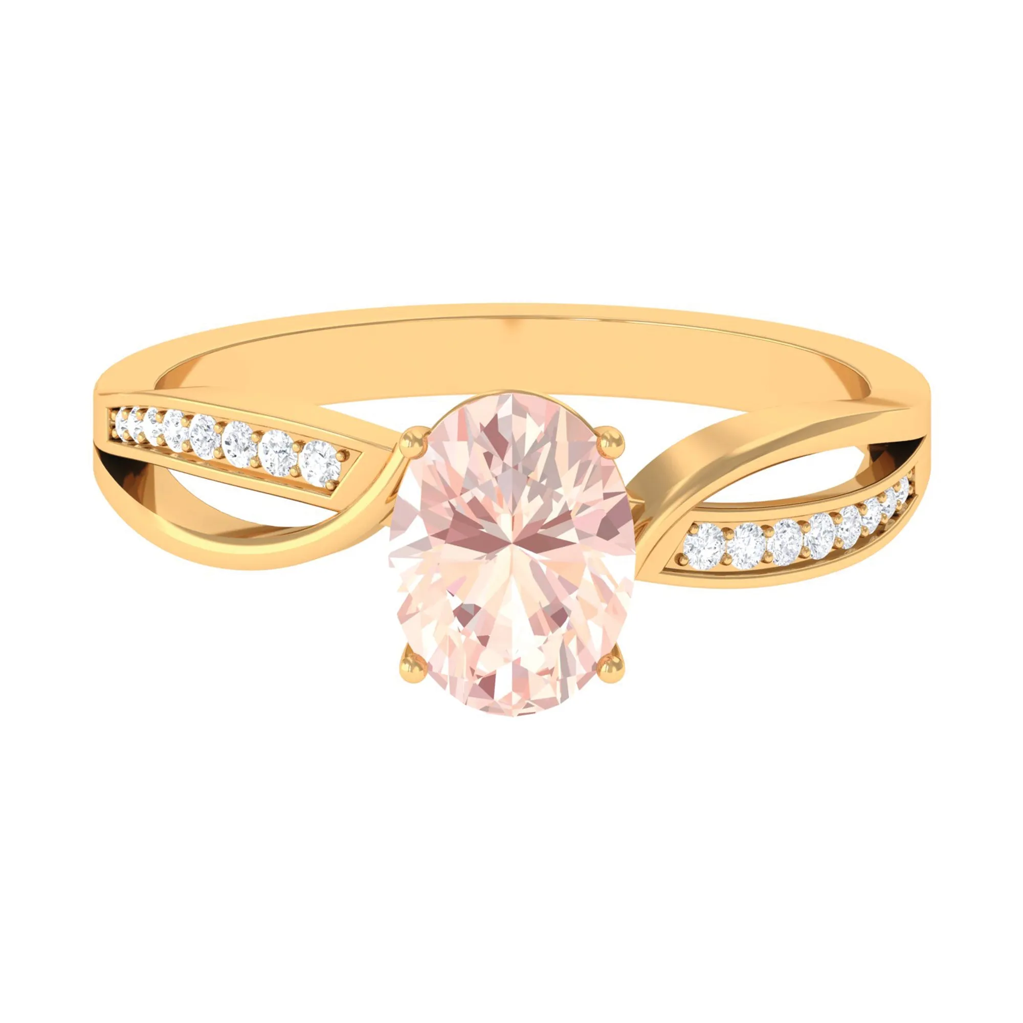1.25 CT Infinity Shank Morganite Engagement Ring with Diamond