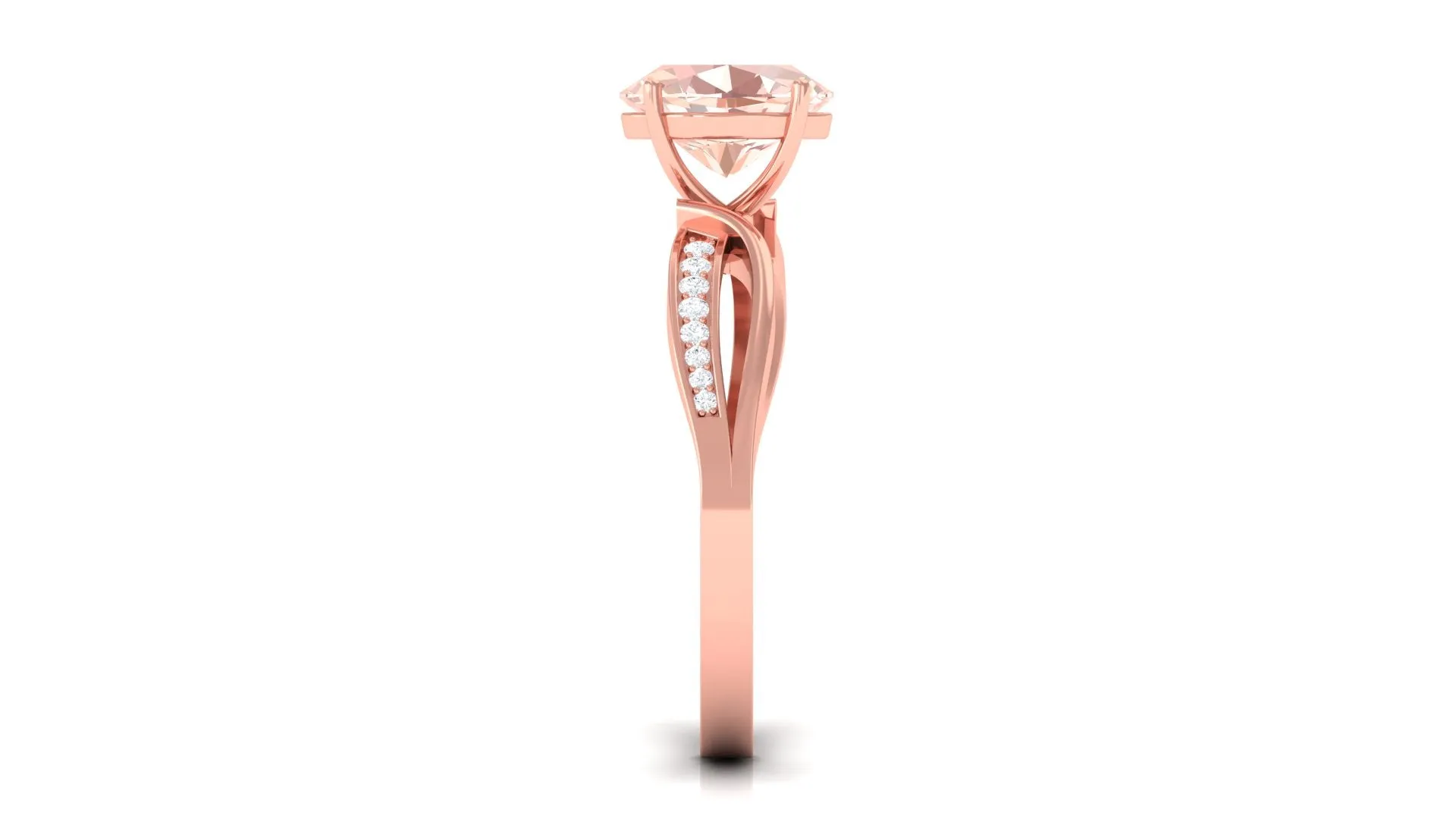 1.25 CT Infinity Shank Morganite Engagement Ring with Diamond