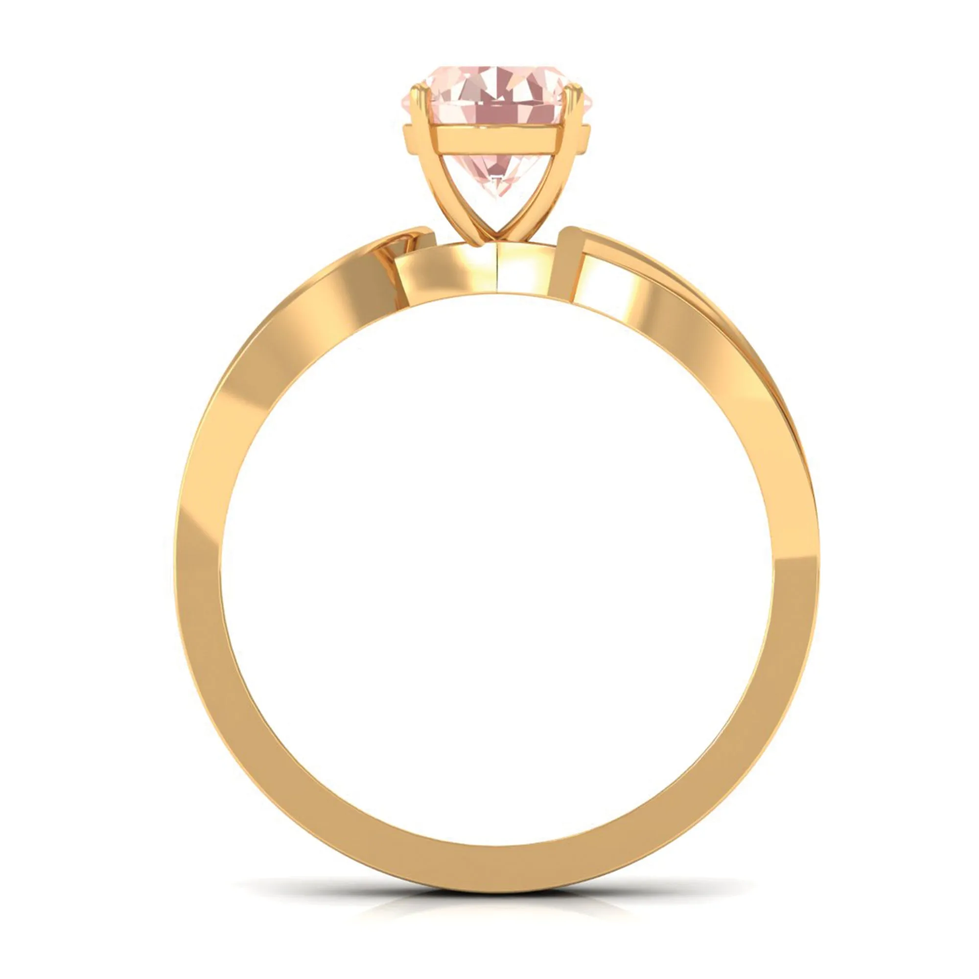 1.25 CT Infinity Shank Morganite Engagement Ring with Diamond