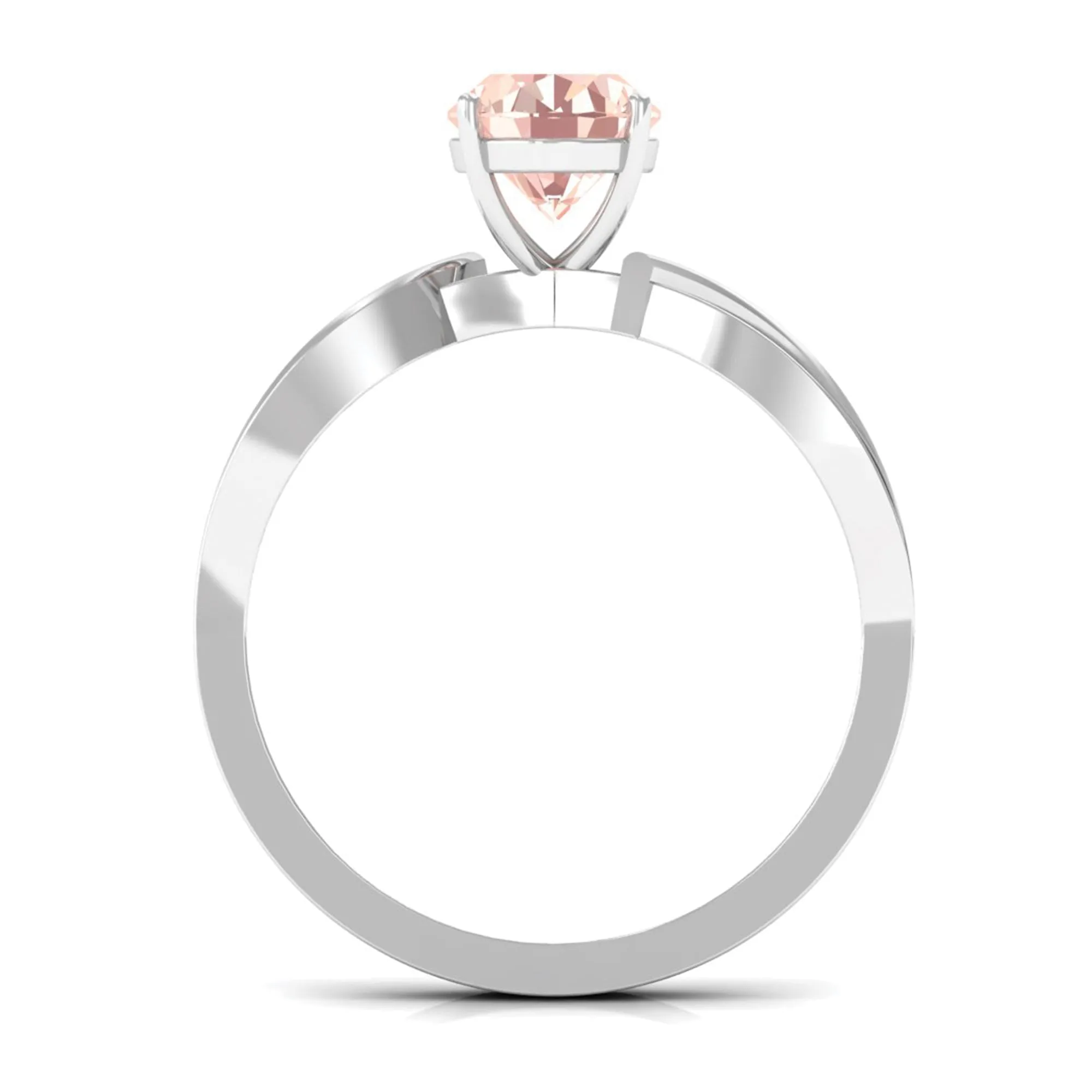1.25 CT Infinity Shank Morganite Engagement Ring with Diamond