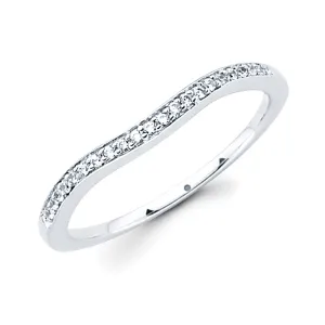 14K White Gold Contour Diamond Ring