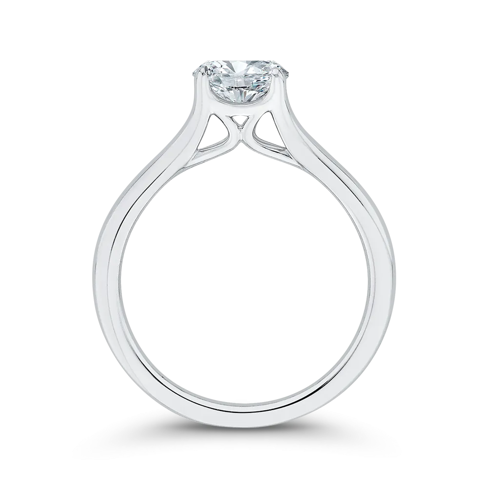 14K White Gold Solitaire Engagement Ring (Semi-Mount)