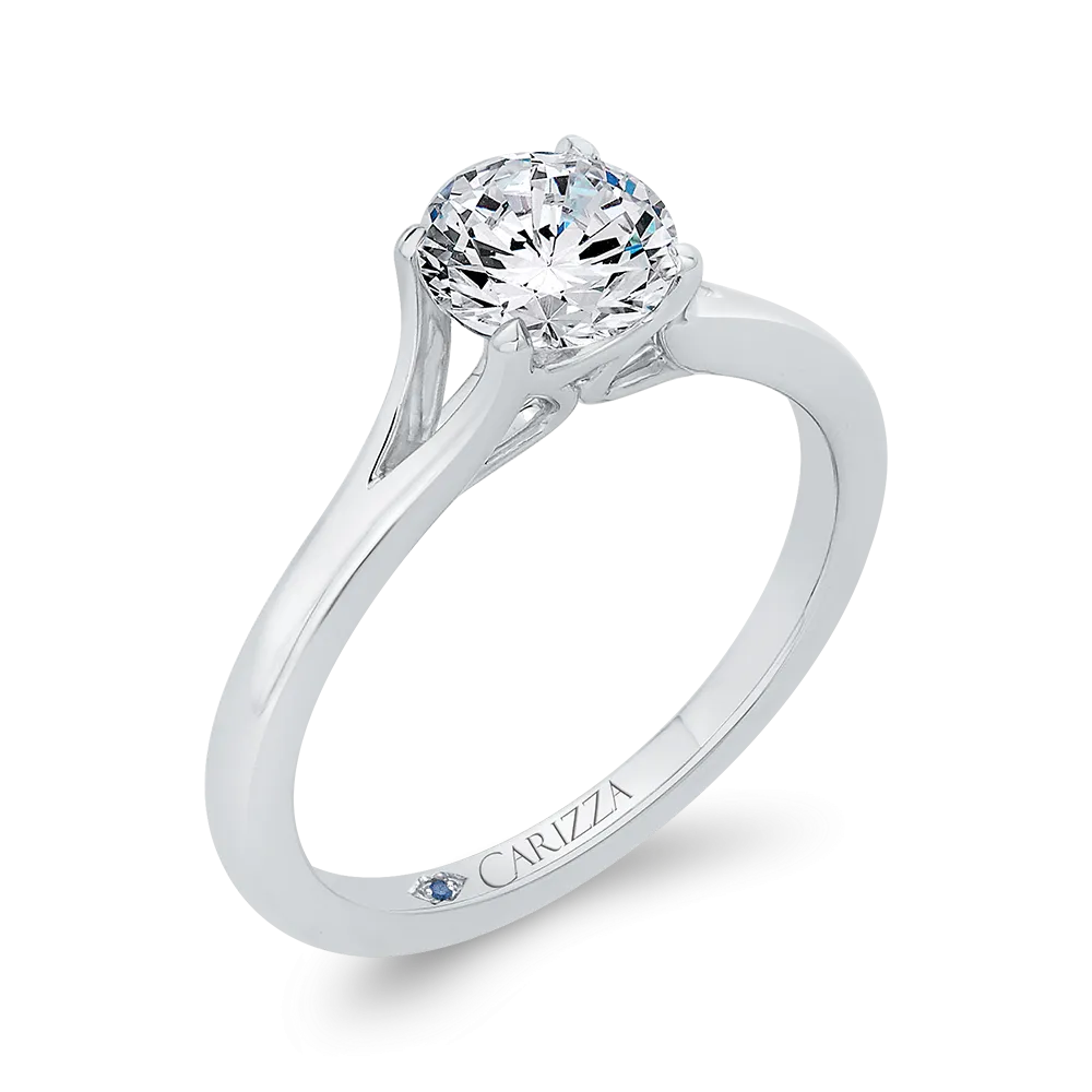 14K White Gold Solitaire Engagement Ring (Semi-Mount)