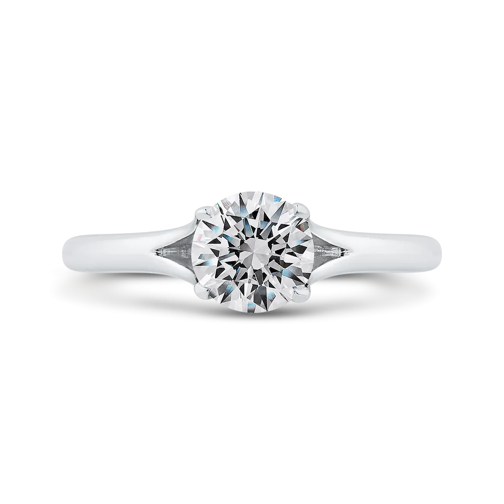 14K White Gold Solitaire Engagement Ring (Semi-Mount)
