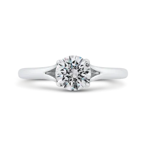 14K White Gold Solitaire Engagement Ring (Semi-Mount)