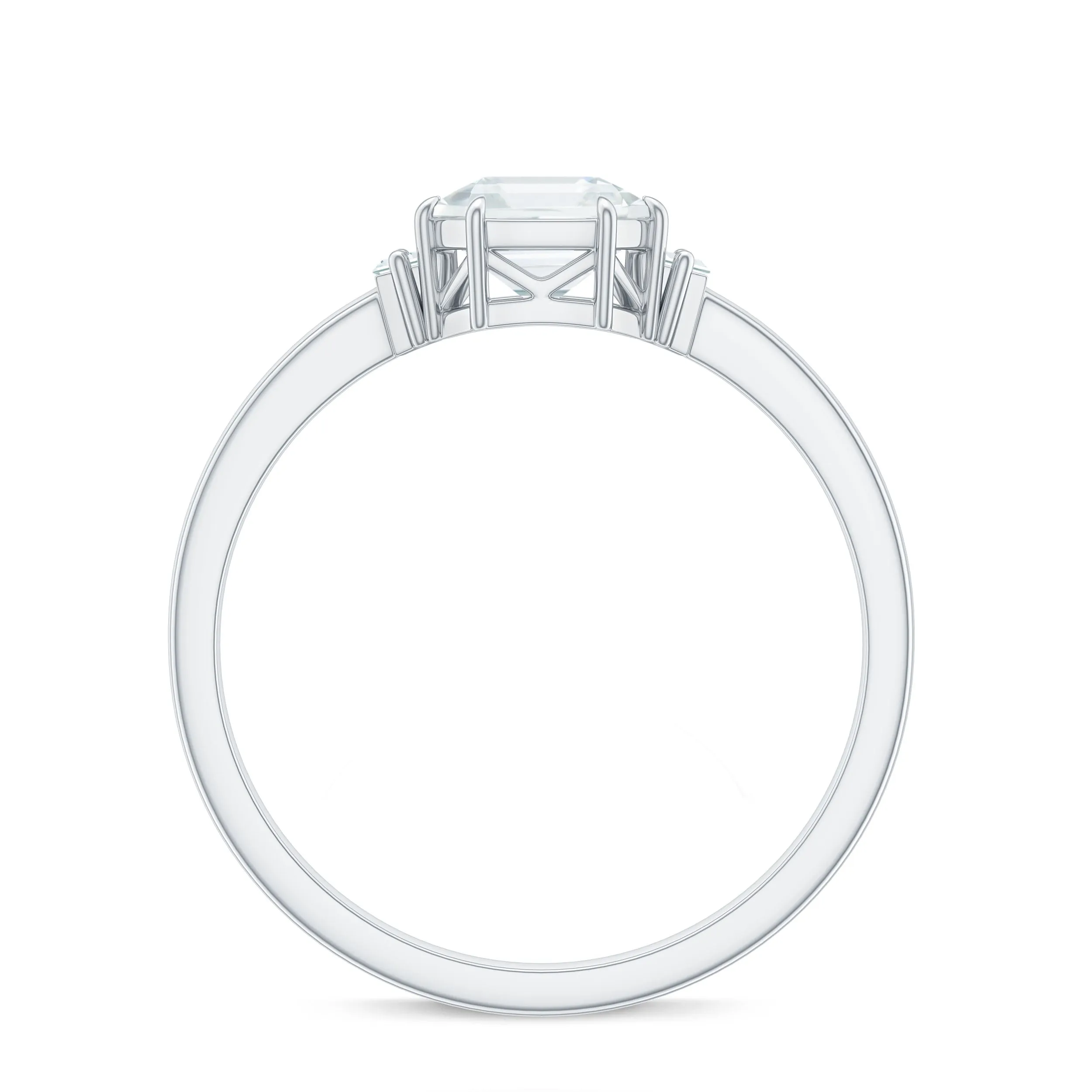 1.50 Carat Three Stone Moissanite Engagement Ring in Gold