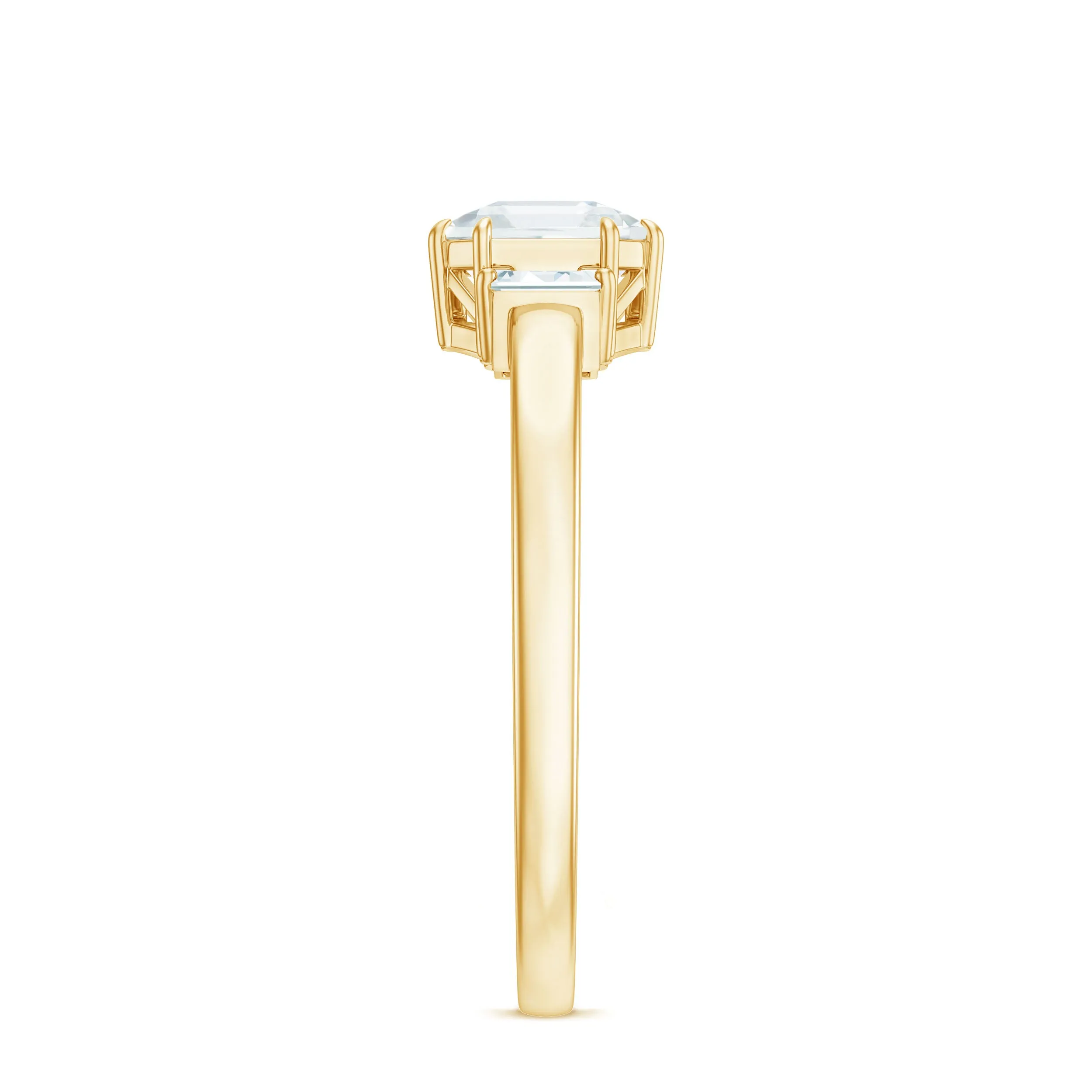 1.50 Carat Three Stone Moissanite Engagement Ring in Gold