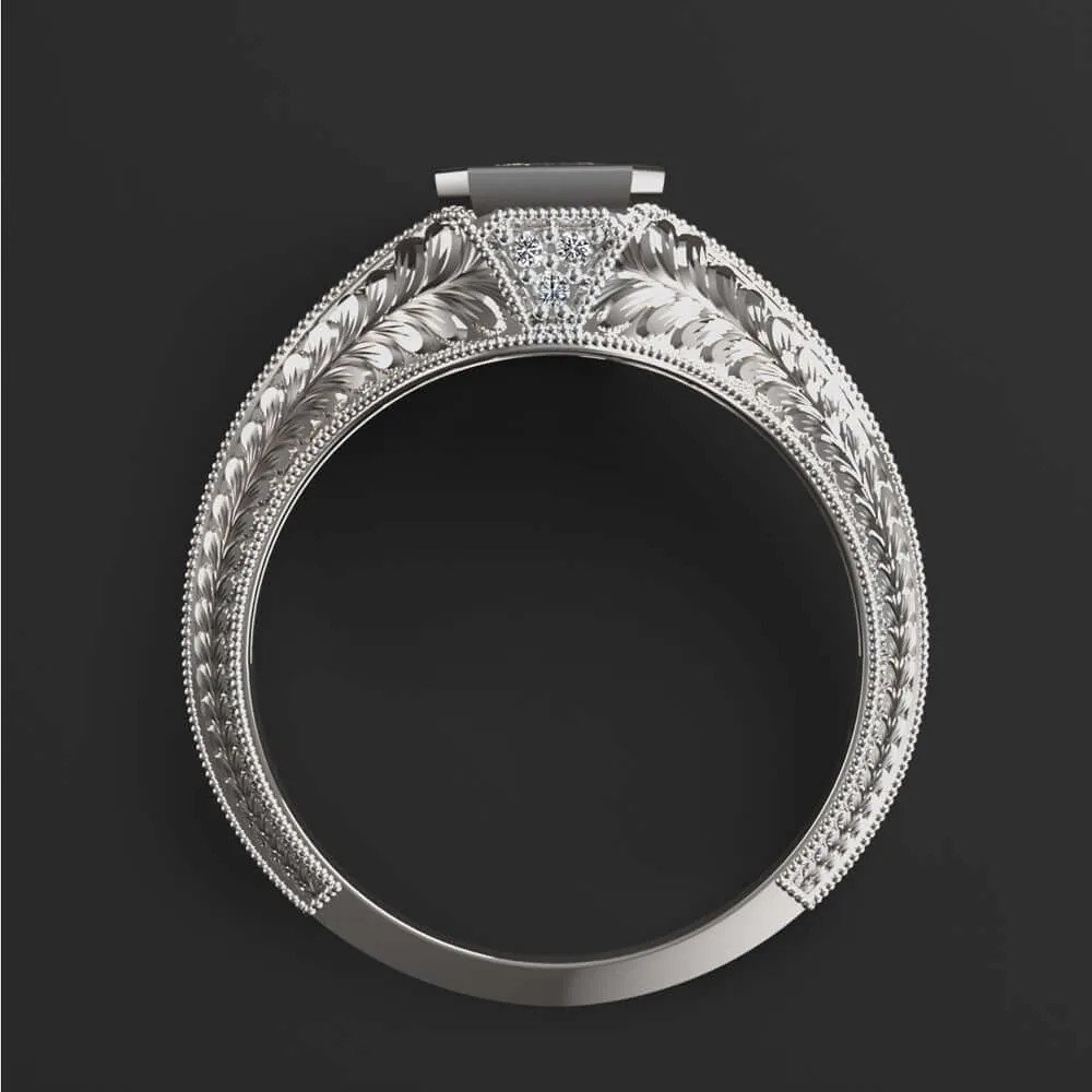 1.5ct LAB CREATED DIAMOND ENGAGEMENT RING CERTIFIED E VS1 VINTAGE EMERALD CUT