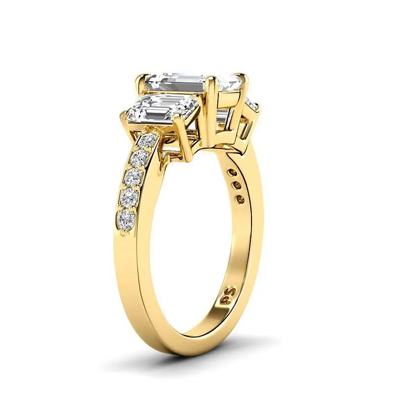 1.65-4.15 CT Round & Emerald Cut Lab Grown Diamonds - Engagement Ring