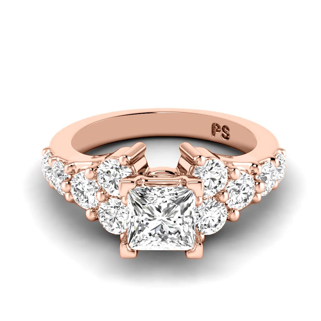 1.75-2.90 CT Round & Princess Cut Diamonds - Engagement Ring