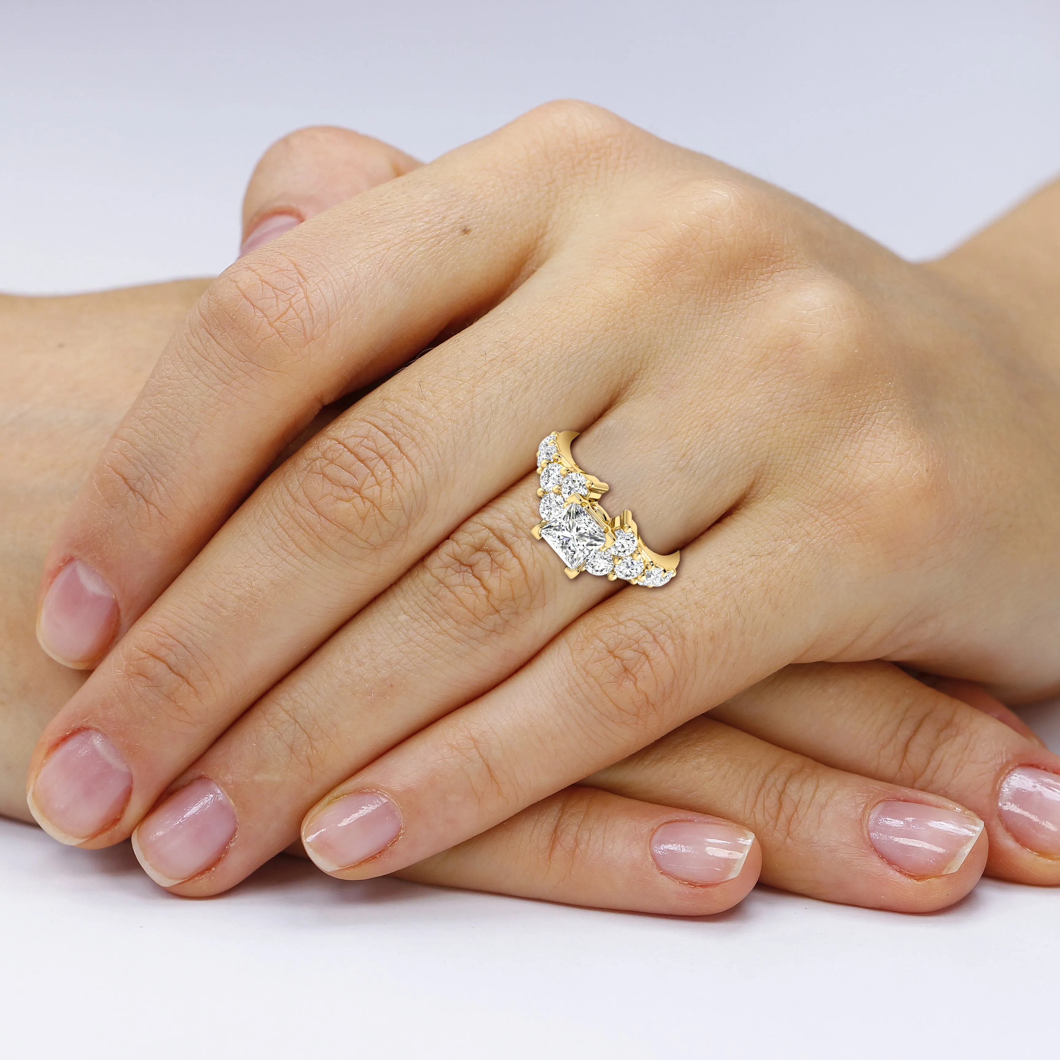 1.75-2.90 CT Round & Princess Cut Diamonds - Engagement Ring