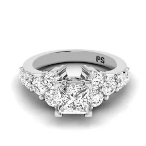 1.75-2.90 CT Round & Princess Cut Diamonds - Engagement Ring