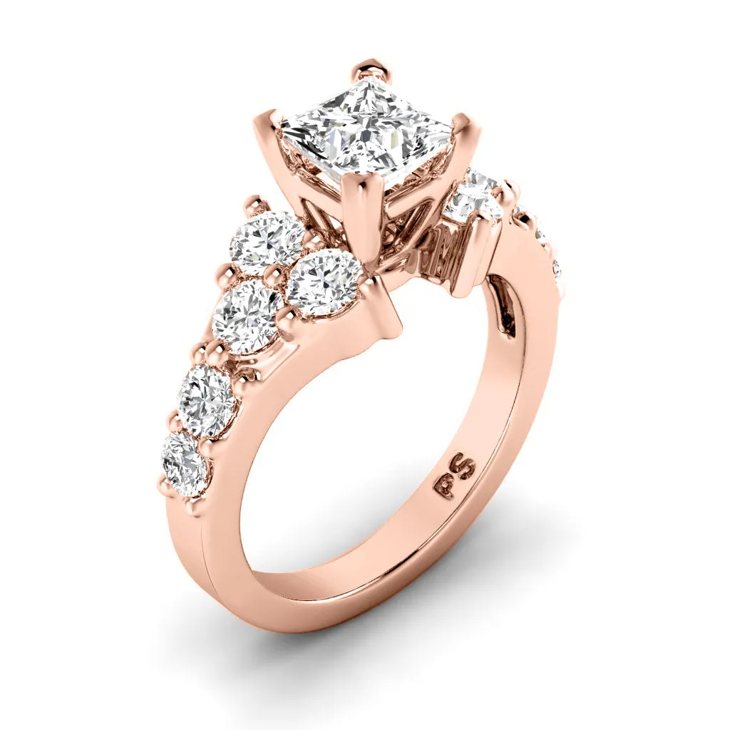 1.75-2.90 CT Round & Princess Cut Diamonds - Engagement Ring