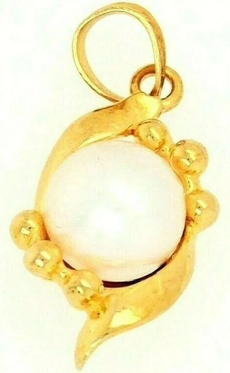 18ct Yellow Gold & Pearl Pendant Fine Jewellery Elegant Necklace