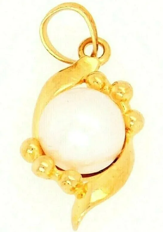 18ct Yellow Gold & Pearl Pendant Fine Jewellery Elegant Necklace