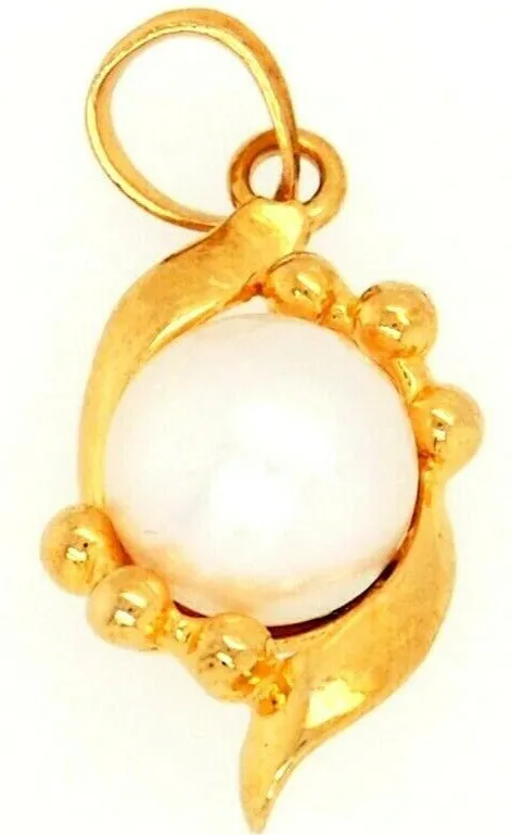 18ct Yellow Gold & Pearl Pendant Fine Jewellery Elegant Necklace