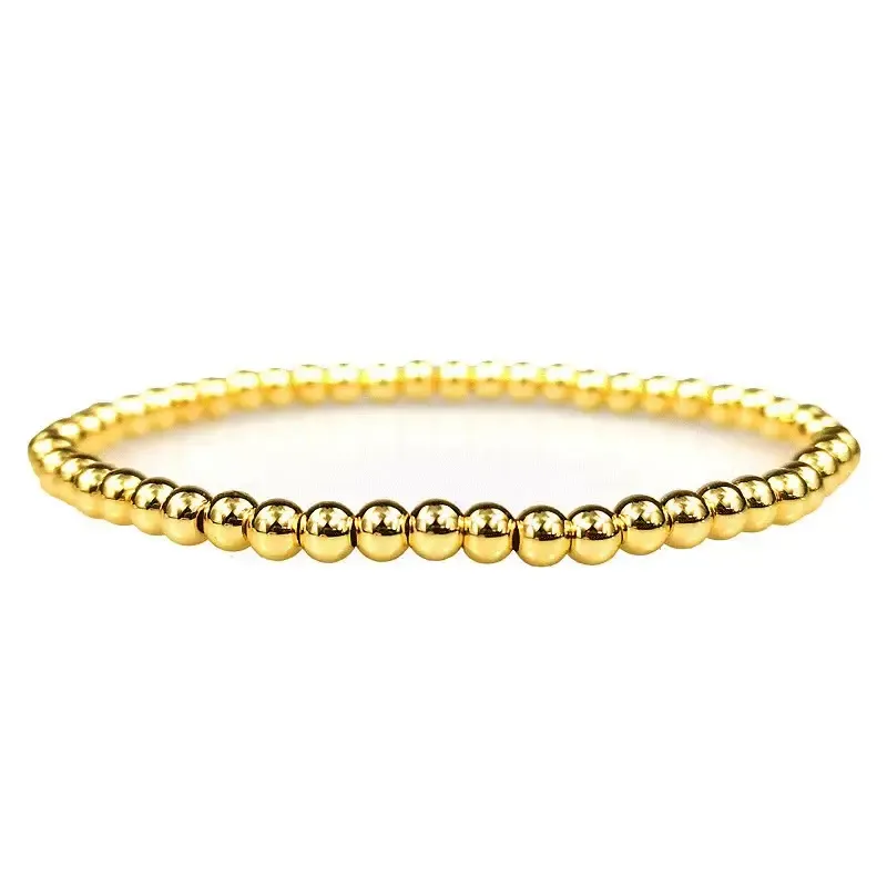18K Gold-Filled Elastic Beaded Bracelet