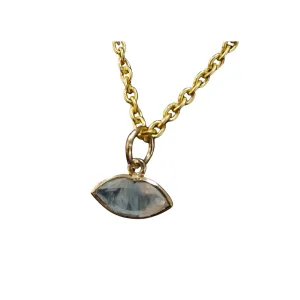 18k Gold Rainbow Moonstone Pendant