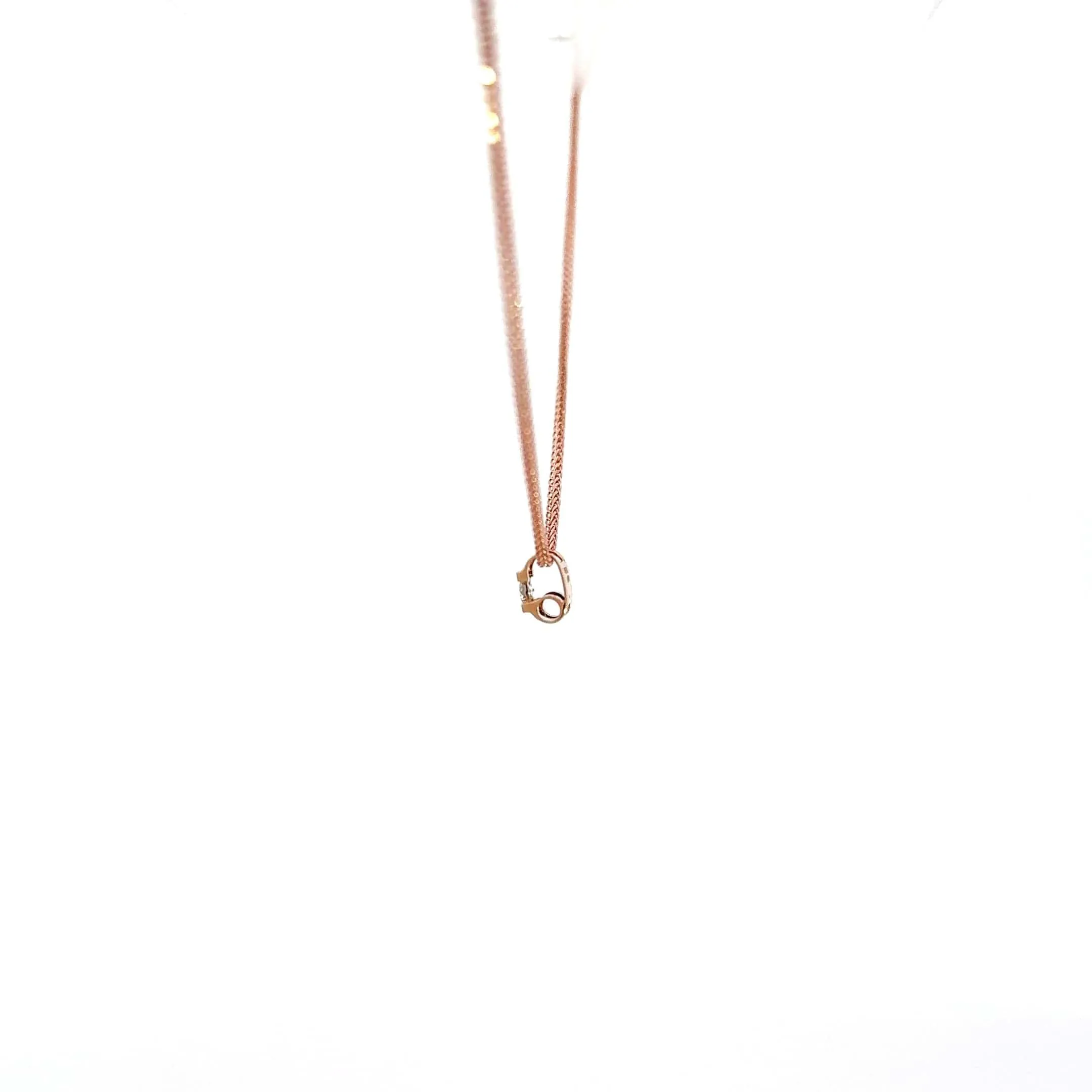 18K Rose Gold Princess Cut Diamond Pendant Necklace