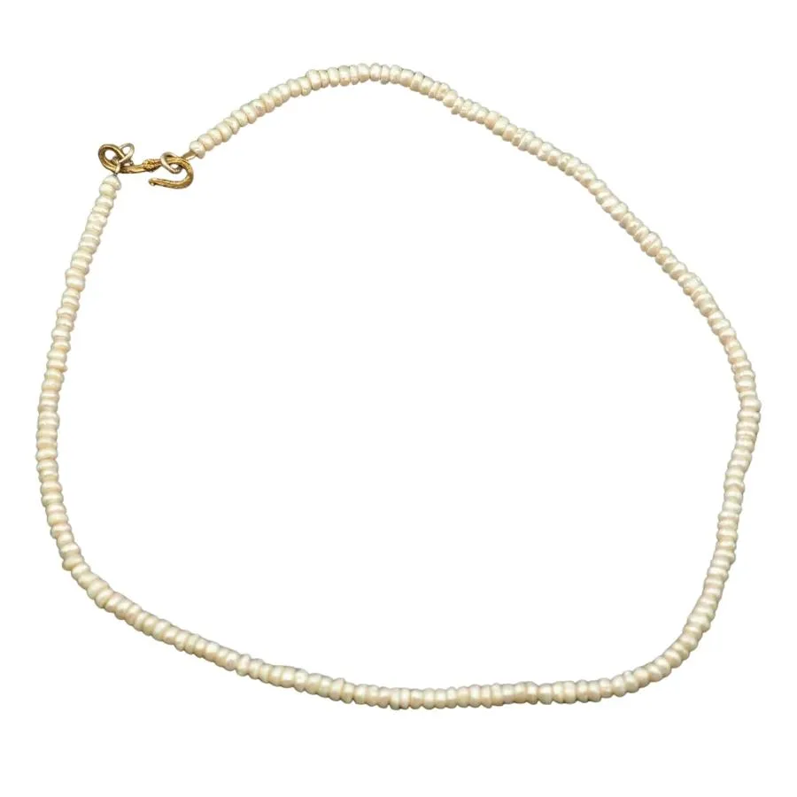 22ct Yellow Gold Freshwater Cultured Pearl Button Necklace