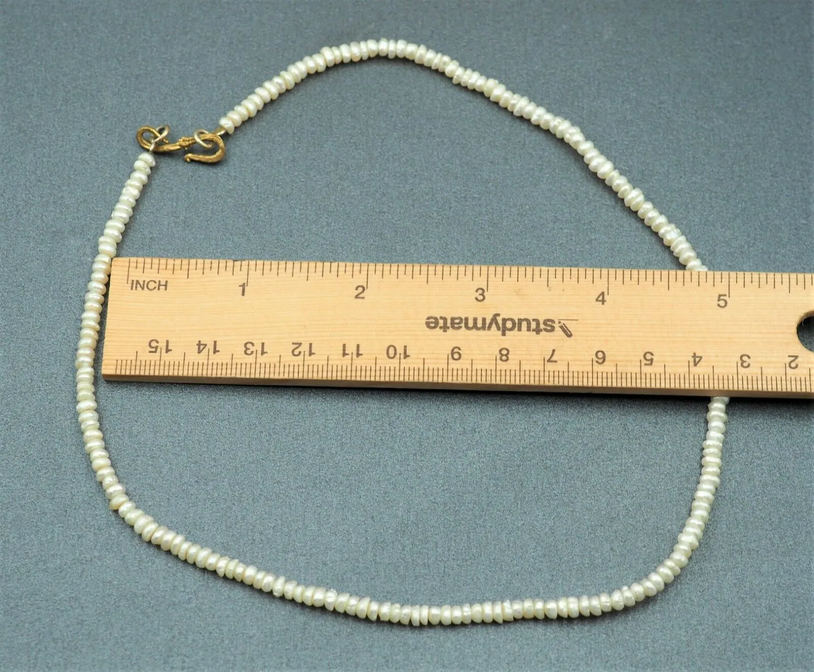 22ct Yellow Gold Freshwater Cultured Pearl Button Necklace