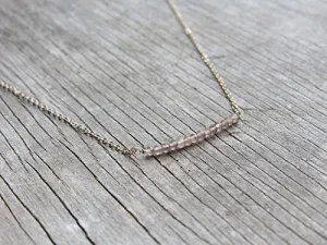 24k Gold Plated Rock Gift 3-4mm Stracking Brown Chocolate Moonstone Necklace Rondelle, Faceted 17" for Mens, Womens, gf, bf & Adult.