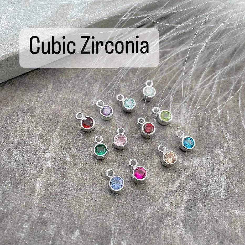 30th Birthday Milestone Gift, Dainty Bracelet with Cubic Zirconia Birthstone