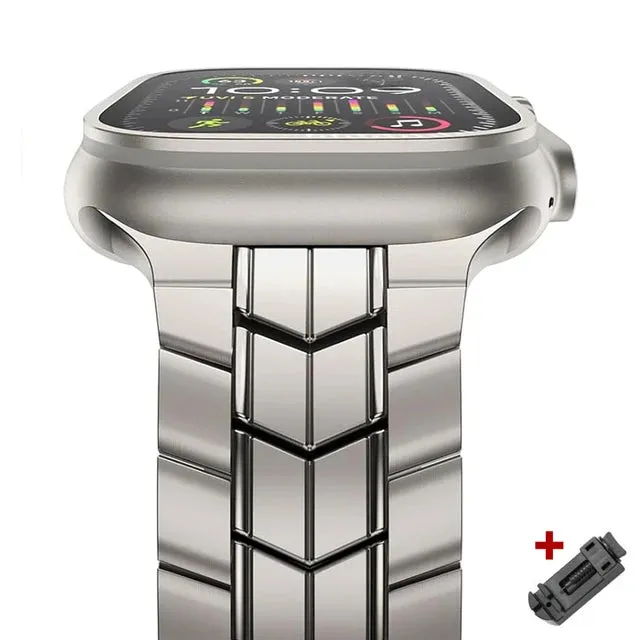 50％ Off | Titanium Band for Apple Watch Ultra 2 49mm series 9 45mm 42 44mm Bracelet Correa Strap for iWatch ultra 8 7 6 5 4 se 41 38 40mm