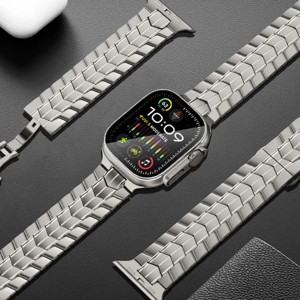 50％ Off | Titanium Band for Apple Watch Ultra 2 49mm series 9 45mm 42 44mm Bracelet Correa Strap for iWatch ultra 8 7 6 5 4 se 41 38 40mm