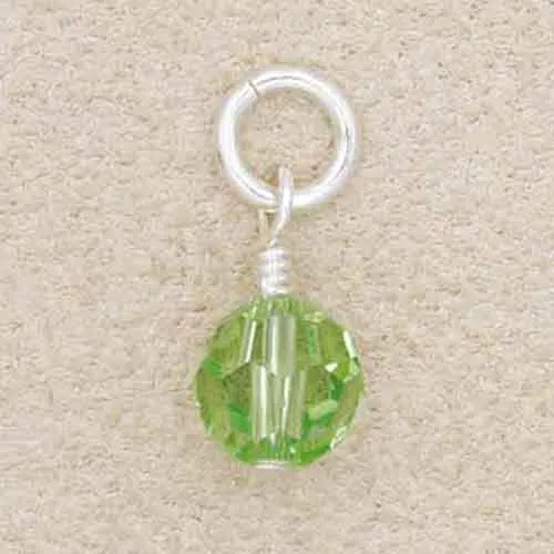 6mm Peridot Bead {Sterling Silver}