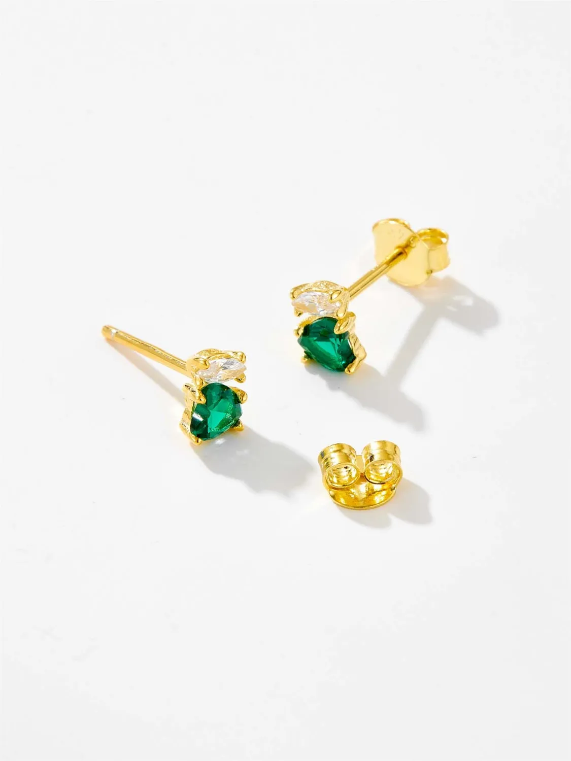 925 Sterling Silver Inlaid Zircon Stud Earrings