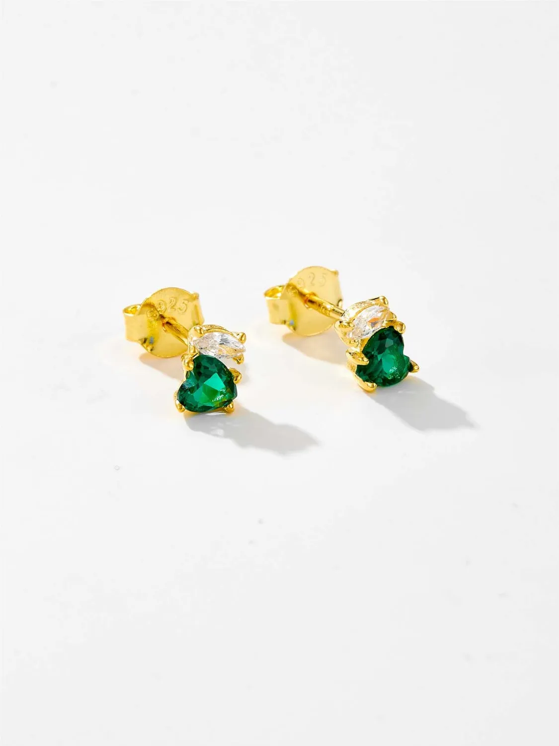 925 Sterling Silver Inlaid Zircon Stud Earrings