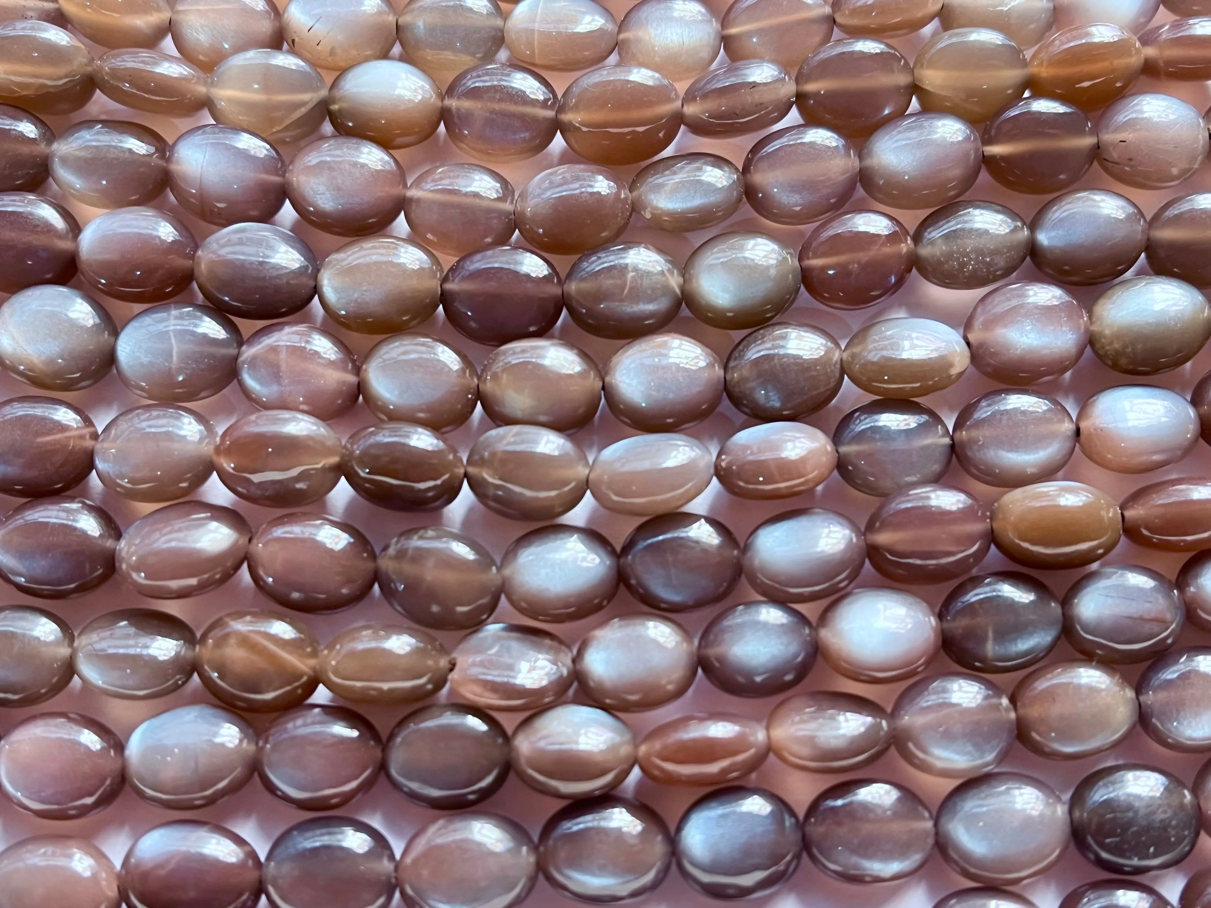 AAA Chocolate Moonstone Smooth Oval Shape Beads
